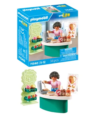 Playmobil 71540 Stand de gaufres - Comprend Un Personnage, Un comptoir de Vente, des Cupcakes et Bien Plus Encore - MyLife - Dès 5 Ans