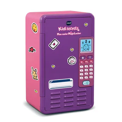 VTech - KidiSecrets, Mon Casier MagicLocker Violet et Rose, Coffre-Fort Secret avec Code, Enceinte, Jeux, Réveil, Boîte à Trésors à Personnaliser, Cadeau Enfant de 6 à 12 Ans - Contenu en Français